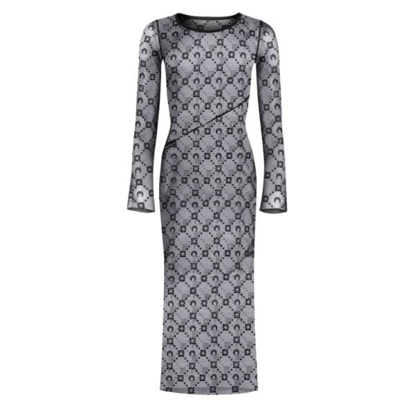 MARINE SERRE MOONOGRAM REGENERATED FLOCKED MESH TUNIC