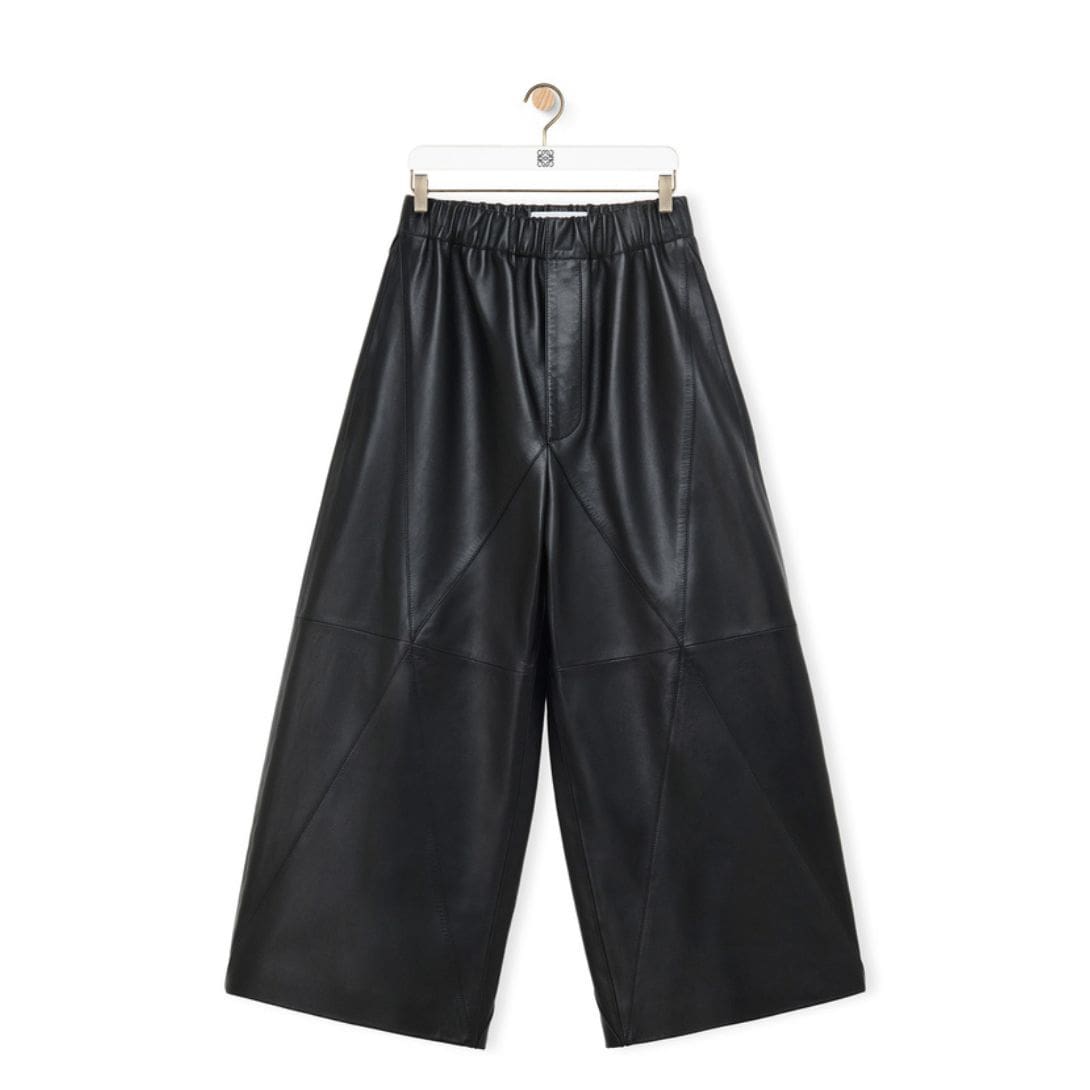 LOEWE PUZZLE FOLD CROPPED TROUSERS IN NAPPA LAMBSKIN