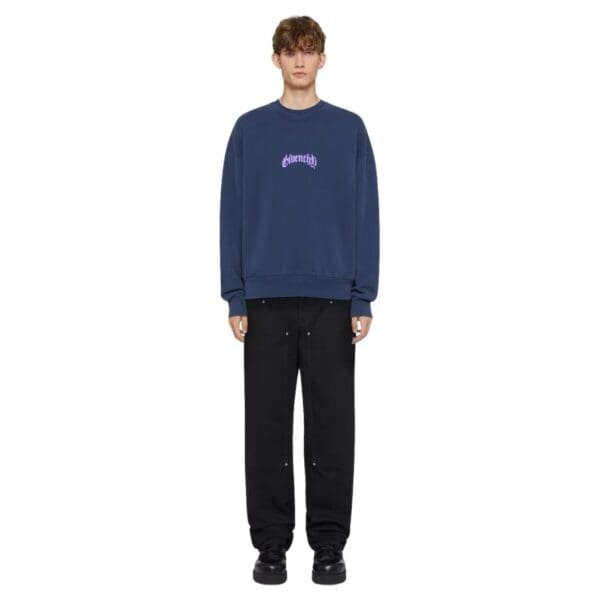 GIVENCHY BOXY FIT SWEATSHIRT IN FLEECE WITH REFLECTIVE ARTWORK
