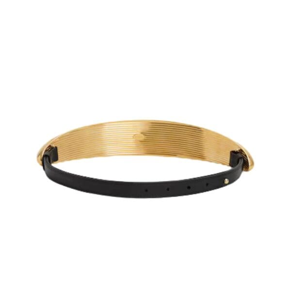 ALAIA BUMPER JEWEL BELT IN BRASS AND LEATHER