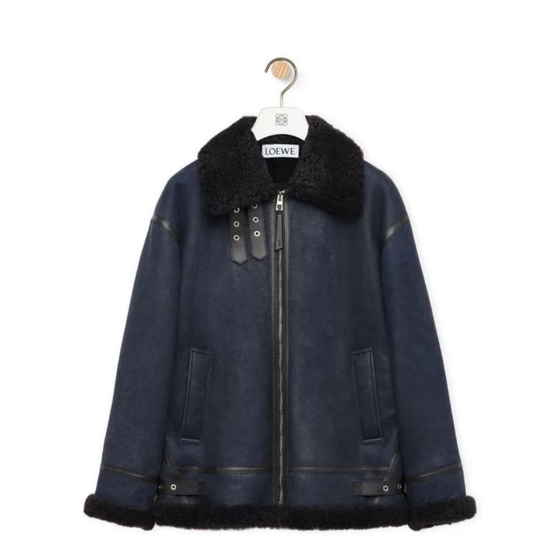 LOEWE ANAGRAM JACKET IN SHEARLING