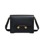 MARNI BLACK LEATHER TRUNKAROO MEDIUM SHOULDER BAG
