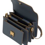 MARNI GREY SAFFIANO LEATHER MEDIUM TRUNK BAG