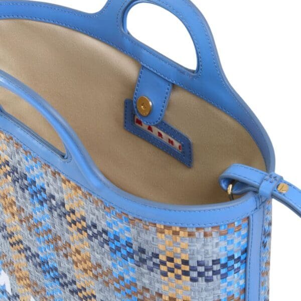 MARNI TROPICALIA CROSSBODY BAG IN LEATHER AND RAFFIA FABRIC