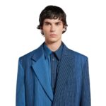 MARNI BLUE DÉGRADÉ PINSTRIPE WOOL BLAZER