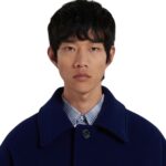 MARNI BLUE WOOL FELT CABAN COAT