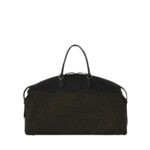 THE ROW GEORGE DUFFLE IN LEATHER AND DENIM