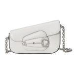 GUCCI HORSEBIT 1955 MINI SHOULDER BAG IN WHITE LEATHER