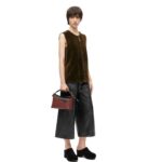 LOEWE PUZZLE FOLD CROPPED TROUSERS IN NAPPA LAMBSKIN