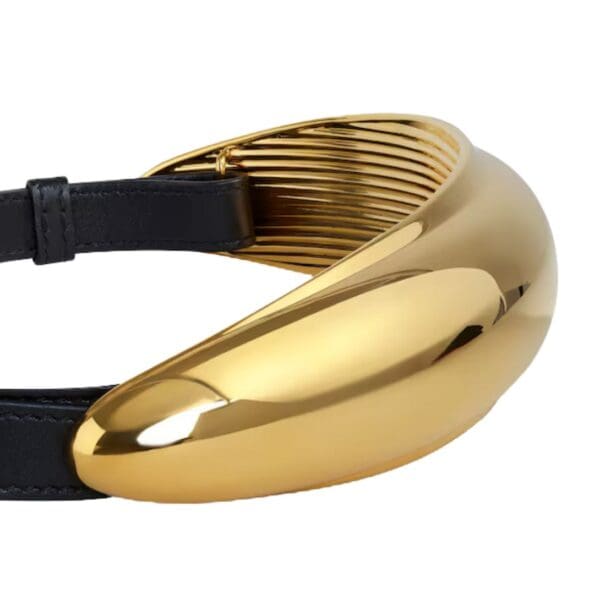ALAIA BUMPER JEWEL BELT IN BRASS AND LEATHER