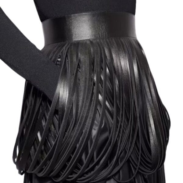 ALAIA FRINGED LEATHER BELT