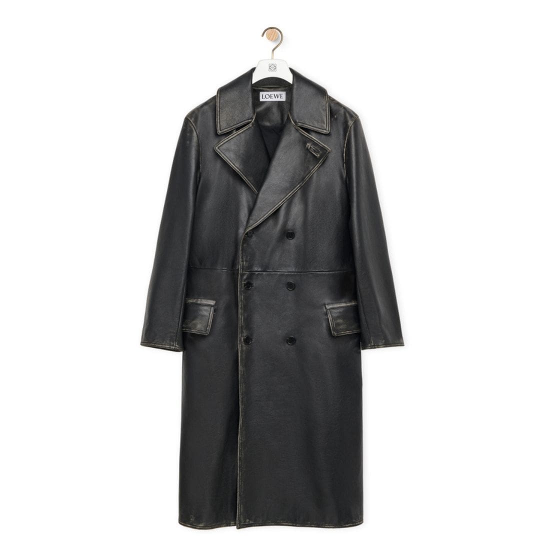 LOEWE DOUBLE BREASTED COAT IN NAPPA CALFSKIN