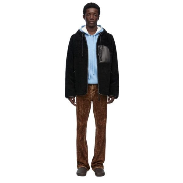 LOEWE HOODED JACKET IN SHEARLING