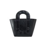 MARNI BLACK LEATHER SWEEDY SMALL TOTE BAG