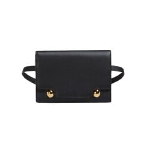 MARNI BLACK LEATHER TRUNKAROO BUM BAG