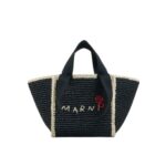 MARNI BLACK MACRAMÉ SILLO SMALL SHOPPER