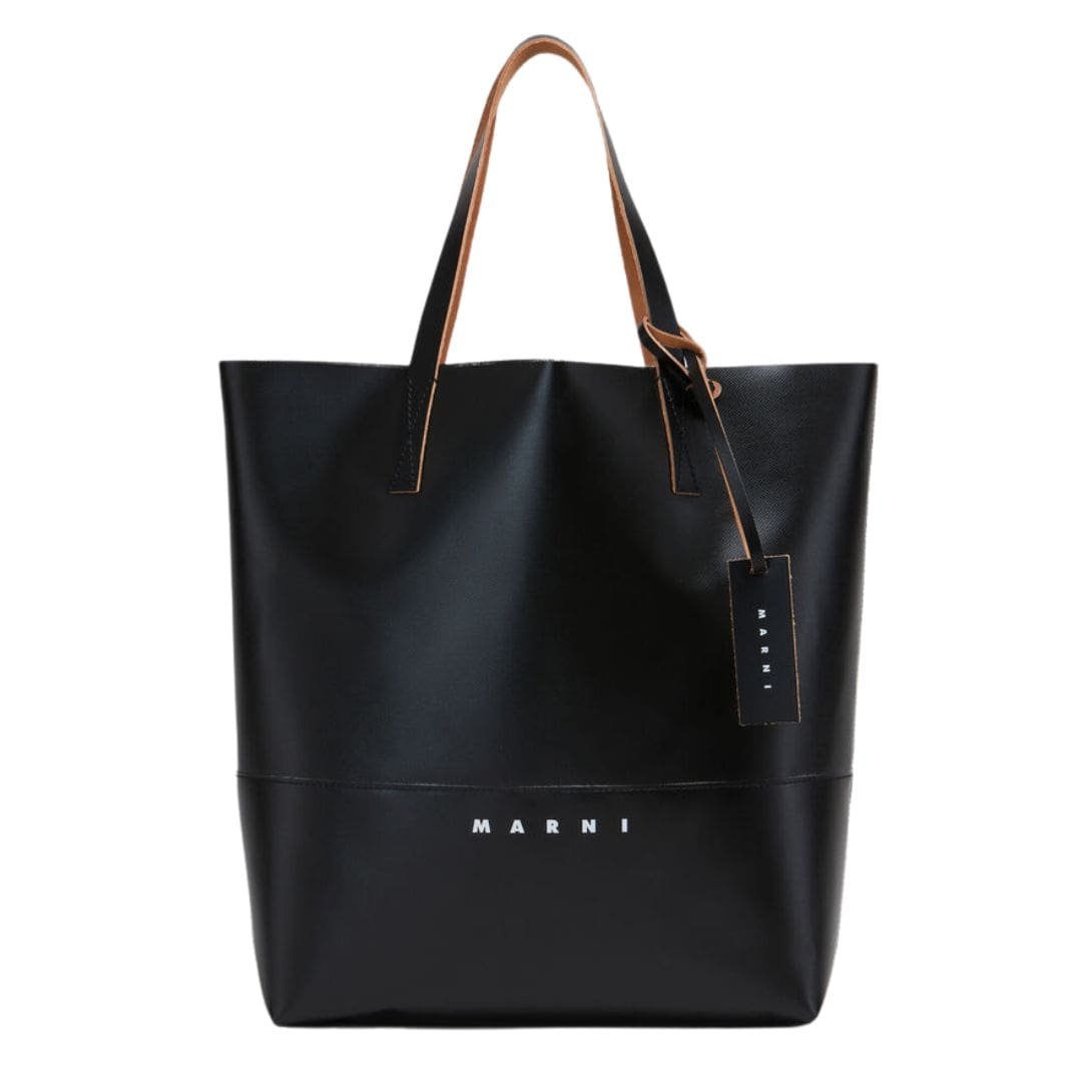 MARNI BLACK OPEN SHOPPER WITH MARNI TAG 1 MARNI BLACK OPEN SHOPPER WITH MARNI TAG