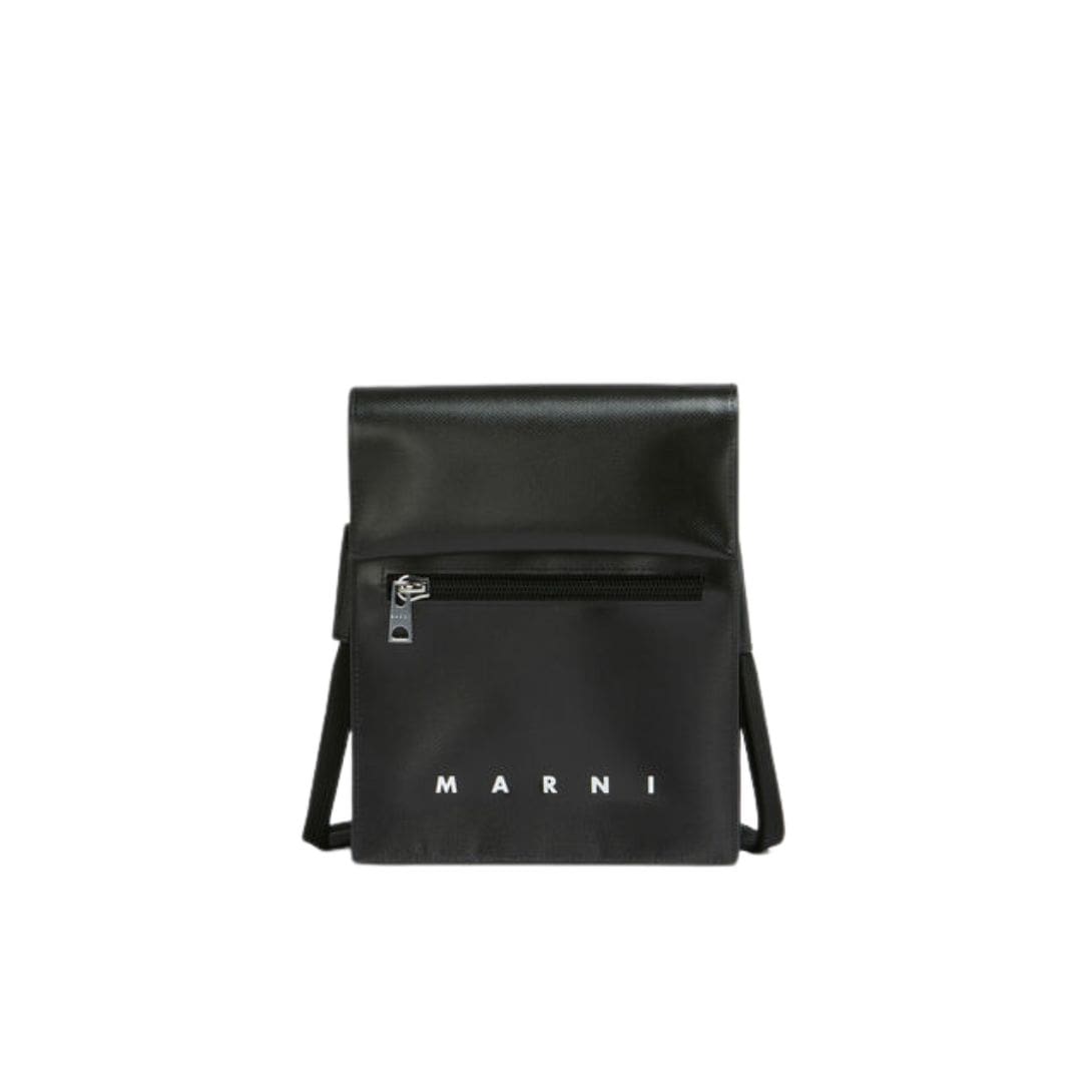 MARNI BLACK POUCH WITH SHOELACE STRAP