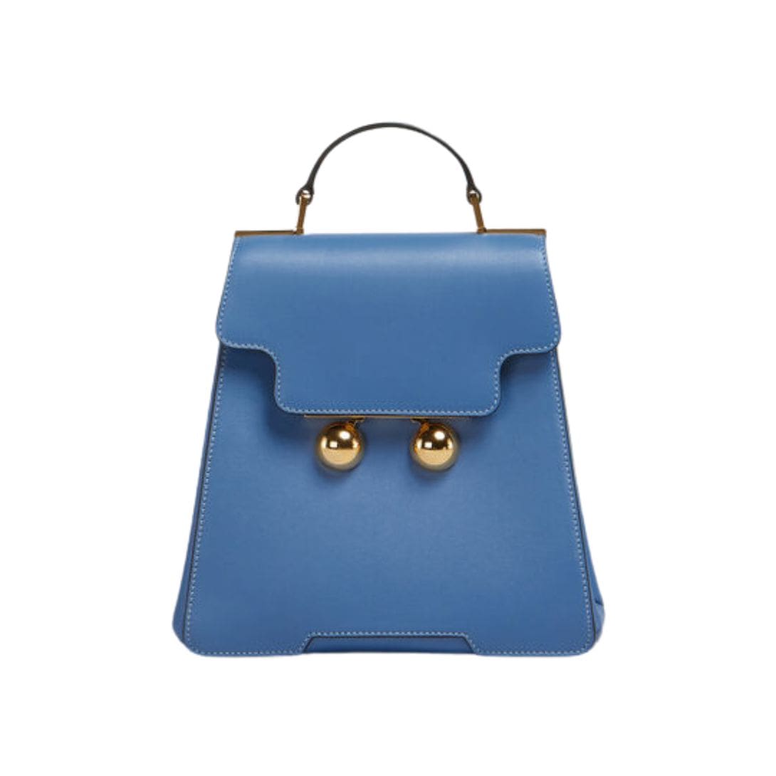 MARNI BLUE LEATHER TRUNKAROO BACKPACK