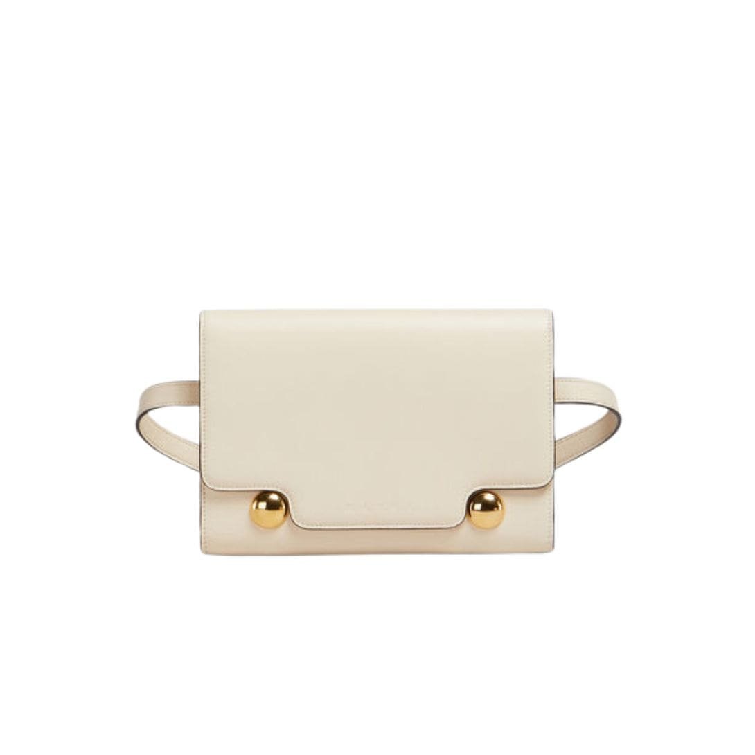 MARNI CREAM LEATHER TRUNKAROO BUM BAG