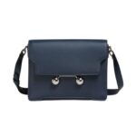 MARNI DEEP BLUE LEATHER TRUNKAROO MEDIUM SHOULDER BAG