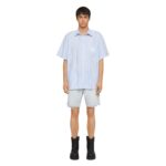 GIVENCHY STRIPED GIVENCHY CREST SHIRT IN COTTON