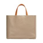 MARNI MUSEO SOFT BAG EW IN GREY GREEN AND BEIGE LEATHER
