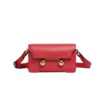 MARNI RED LEATHER TRUNKAROO MEDIUM SHOULDER BAG