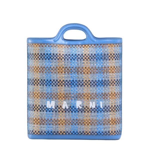 MARNI TROPICALIA CROSSBODY BAG IN LEATHER AND RAFFIA FABRIC