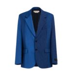 MARNI BLUE DÉGRADÉ PINSTRIPE WOOL BLAZER