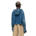 LOEWE CROPPED HOODED SHIRT IN DENIM