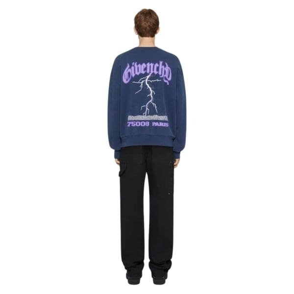 GIVENCHY BOXY FIT SWEATSHIRT IN FLEECE WITH REFLECTIVE ARTWORK