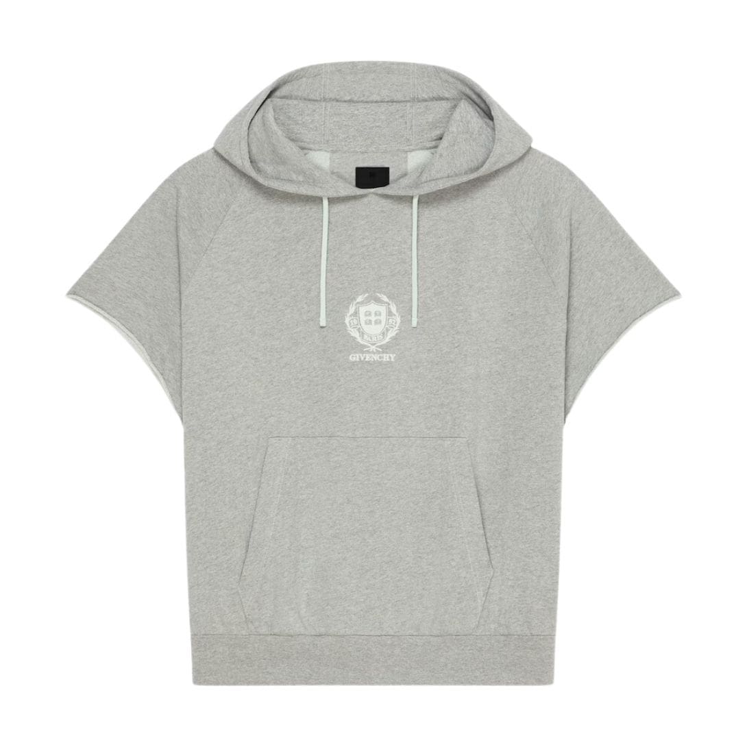 GIVENCHY CREST OVERSIZED SLEEVELESS HOODIE IN FLEECE