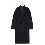 LOEWE DOUBLE BREASTED COAT IN LAMA AND WOOL