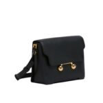 MARNI BLACK LEATHER TRUNKAROO MEDIUM SHOULDER BAG