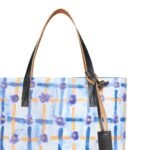 MARNI BLUE TOTE WITH SARABAND PRINT