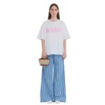 MARNI BROWN LEATHER AND RAFFIA EFFECT FABRIC TROPICALIA MICRO BAG