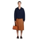 MARNI BROWN LEATHER PRISMA SHOULDER BAG