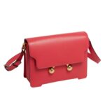 MARNI RED LEATHER TRUNKAROO MEDIUM SHOULDER BAG