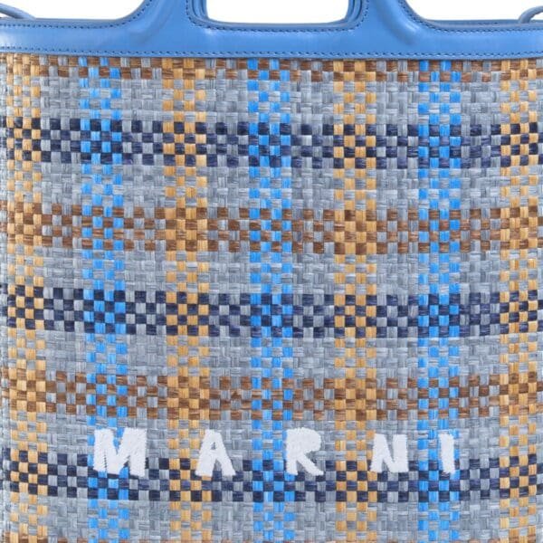 MARNI TROPICALIA CROSSBODY BAG IN LEATHER AND RAFFIA FABRIC