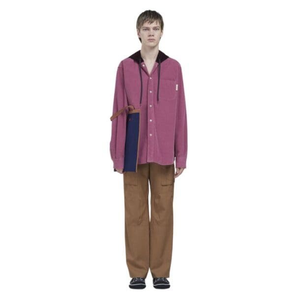MARNI TRUNK SOFT IN BLUE AND BROWN KNIT FABRIC