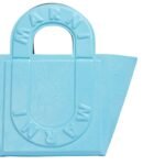 MARNI TURQUOISE LEATHER SWEEDY SMALL TOTE BAG