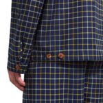 MARNI BLUE CHECKED WOOL AND COTTON OVERSHIRT