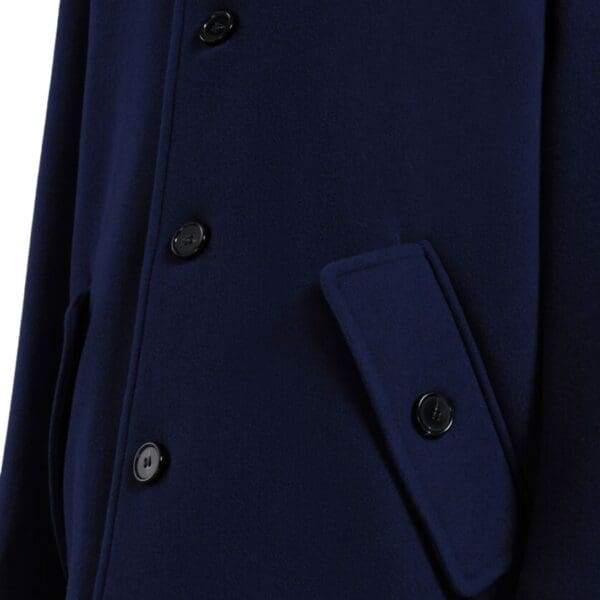MARNI BLUE WOOL FELT CABAN COAT
