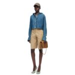 LOEWE CROPPED HOODED SHIRT IN DENIM