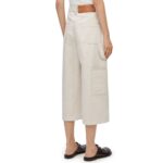 LOEWE CROPPED WORKWEAR TROUSERS IN COTTON AND LINEN