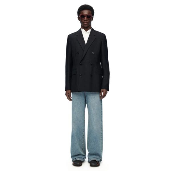 LOEWE DOUBLE BREASTED JACKET IN WOOL AND MOHAIR
