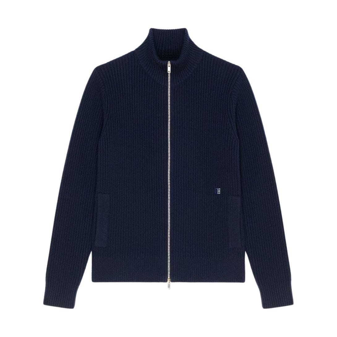 GIVENCHY ZIPPED CARDIGAN IN WOOL AND CASHMERE