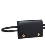 MARNI BLACK LEATHER TRUNKAROO BUM BAG