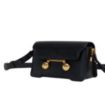 MARNI BLACK LEATHER TRUNKAROO MINI SHOULDER BAG